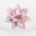 Glitter Poinsettia Tree Ornaments — Pink