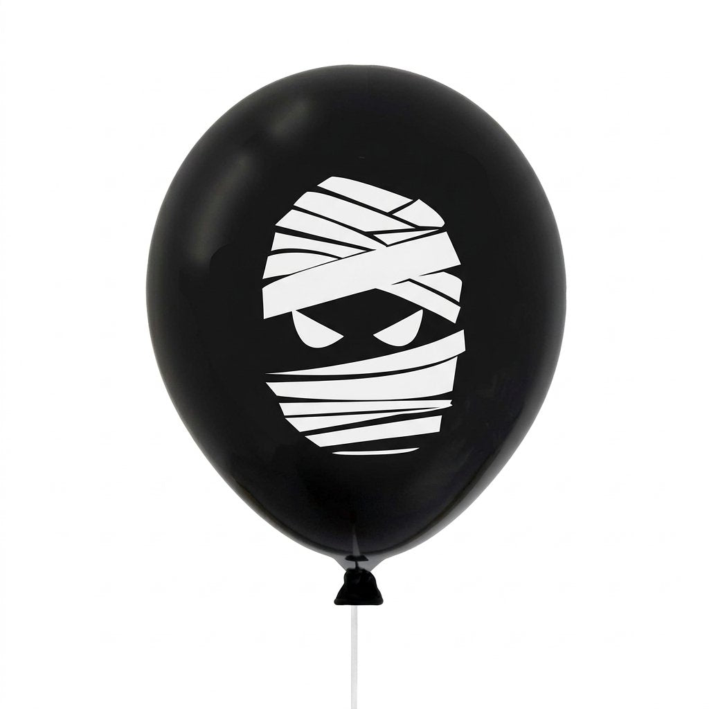 Halloween Balloon Garland Kit with Bat and Pumpkin Latex Designs — Black Ghost