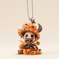 Halloween Skeleton Pumpkin Acrylic Figurine – Flat 2D Desktop Ornament — Witch Pumpkin