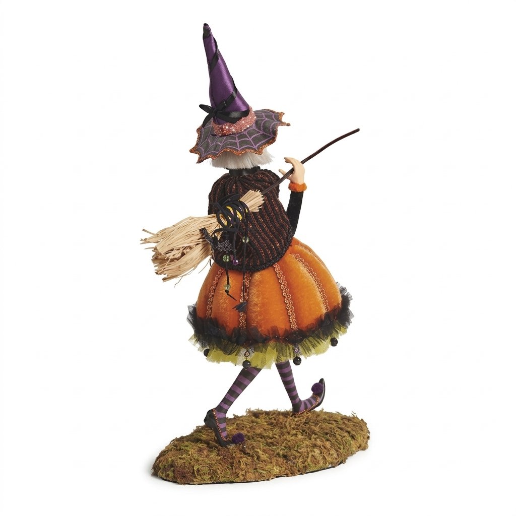 Halloween Witch Character Figurine – Handcrafted Multicolour Indoor Decoration, approx. 9.8 in tall — Daphne