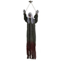 Hanging Ghost Halloween Decoration – Haunted House Prop — White Hair Green Coat