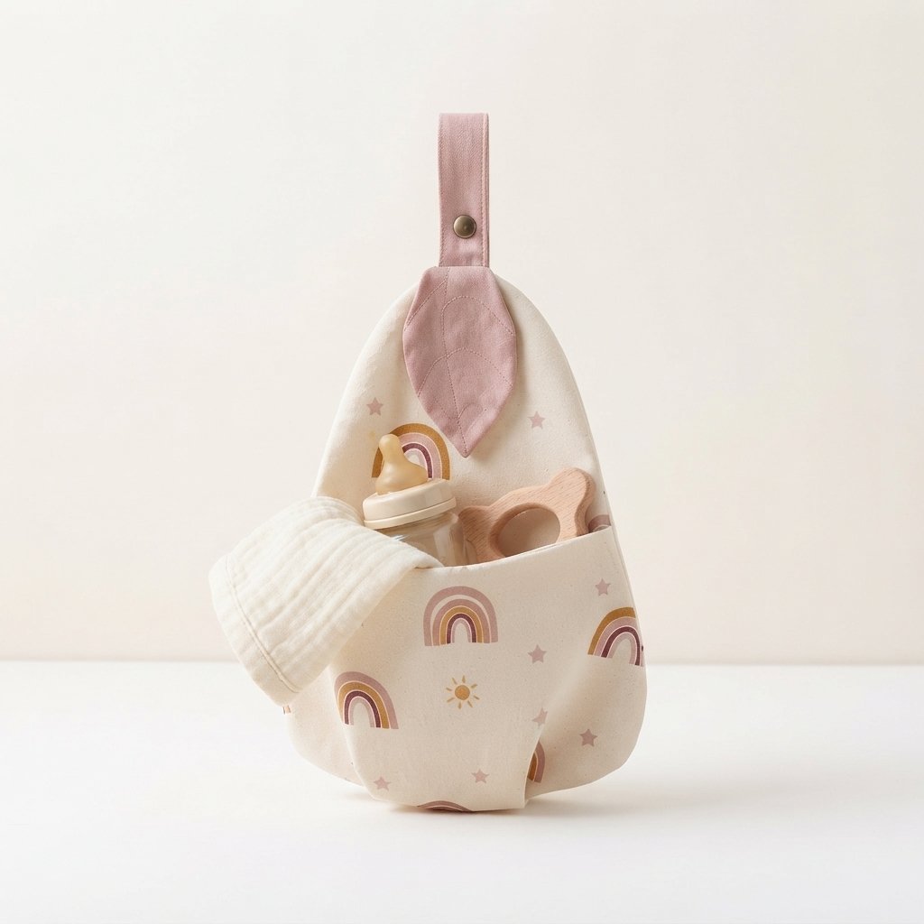 Hanging Nappy Caddy with Front Pocket — Rainbow