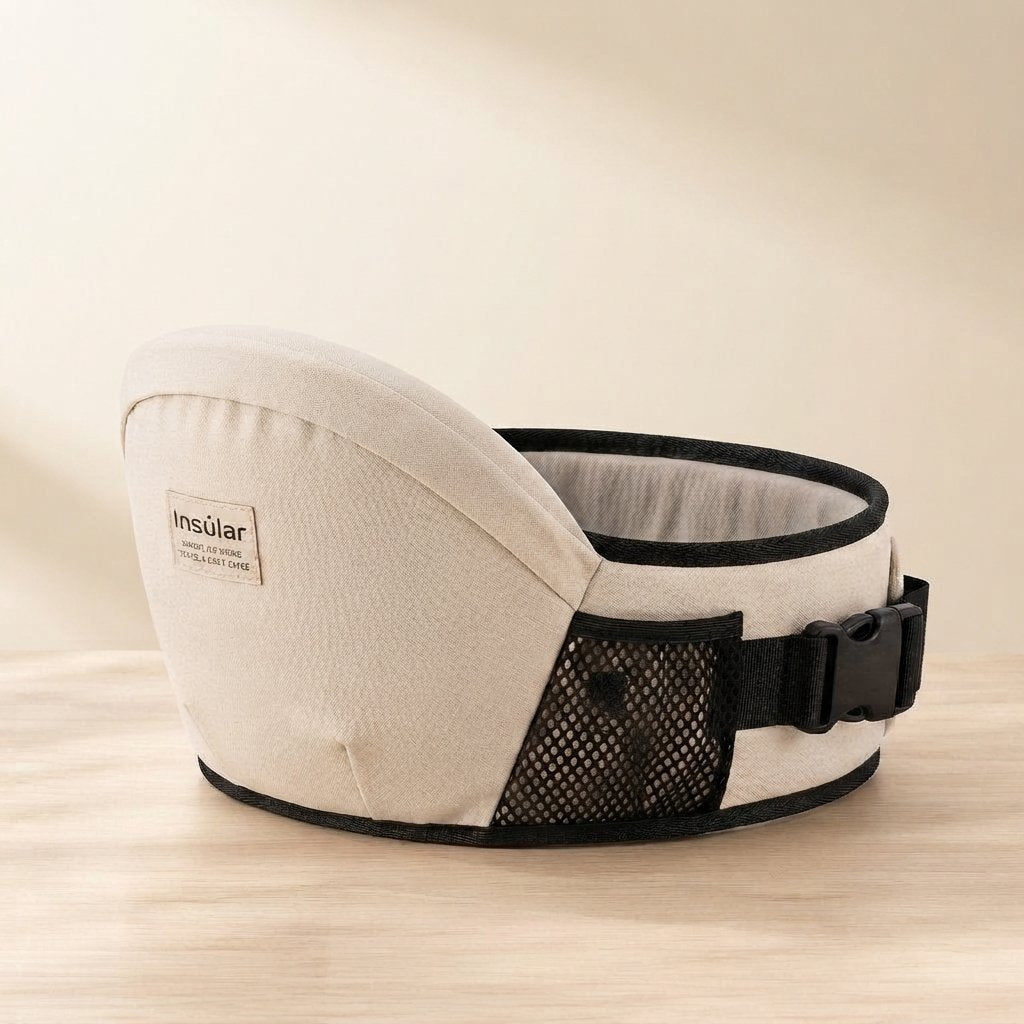 Hip Seat Baby Carrier with Quick-Release Clip — Beige