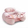 Inflatable Baby Sit-Up Sofa with Play Tray — Pink