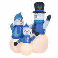 Inflatable Snowman Family with LED Lights — MULTI