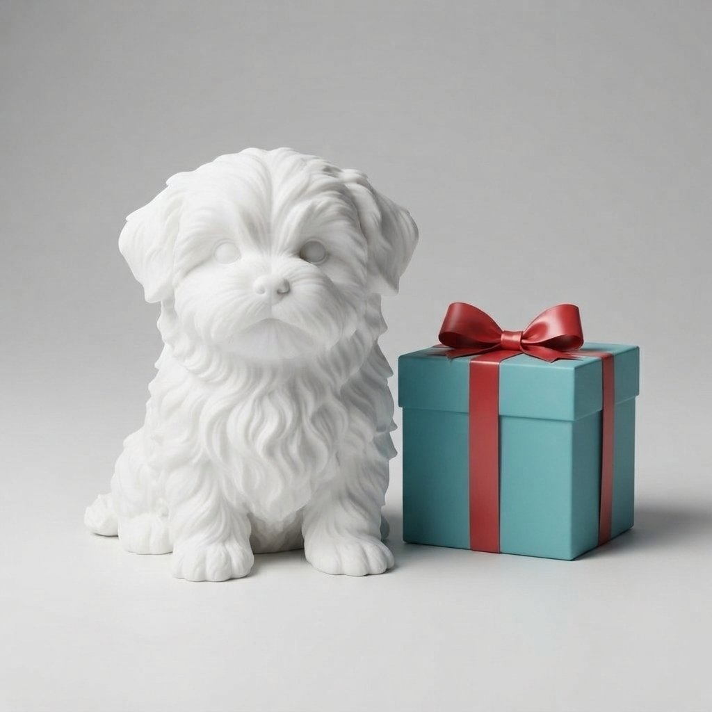 Interactive Plush Puppy Toy — White