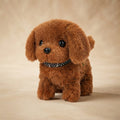 Interactive Plush Puppy with Polka-Dot Collar — Brown