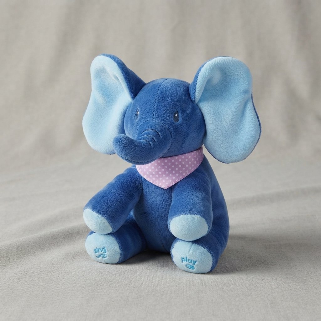 Interactive Singing Elephant Plush Toy — Blue