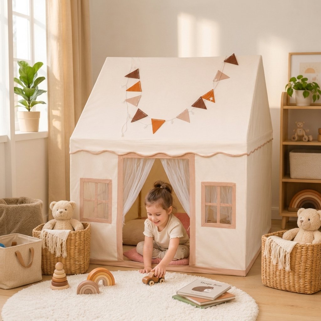 Kids Indoor Playhouse Tent — White