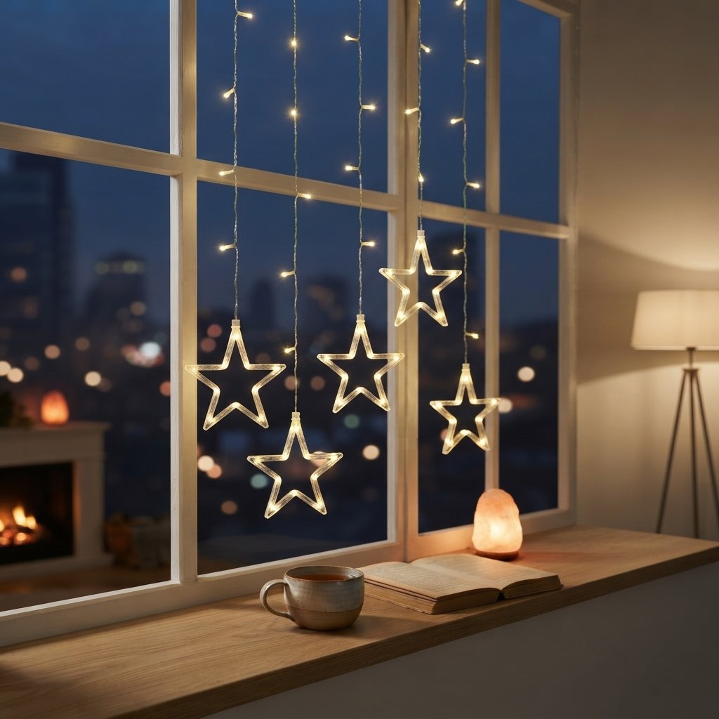 LED Star Curtain Light, Warm White — Type A