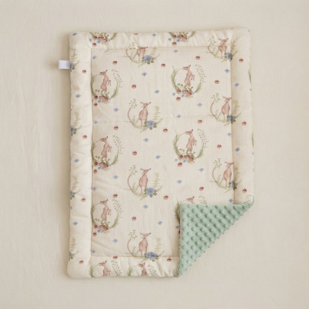 Linen Baby Changing Mat – Cushioned — Strawberry Forest