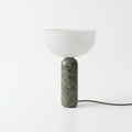 Marble base mushroom table lamp with frosted glass shade — Grey