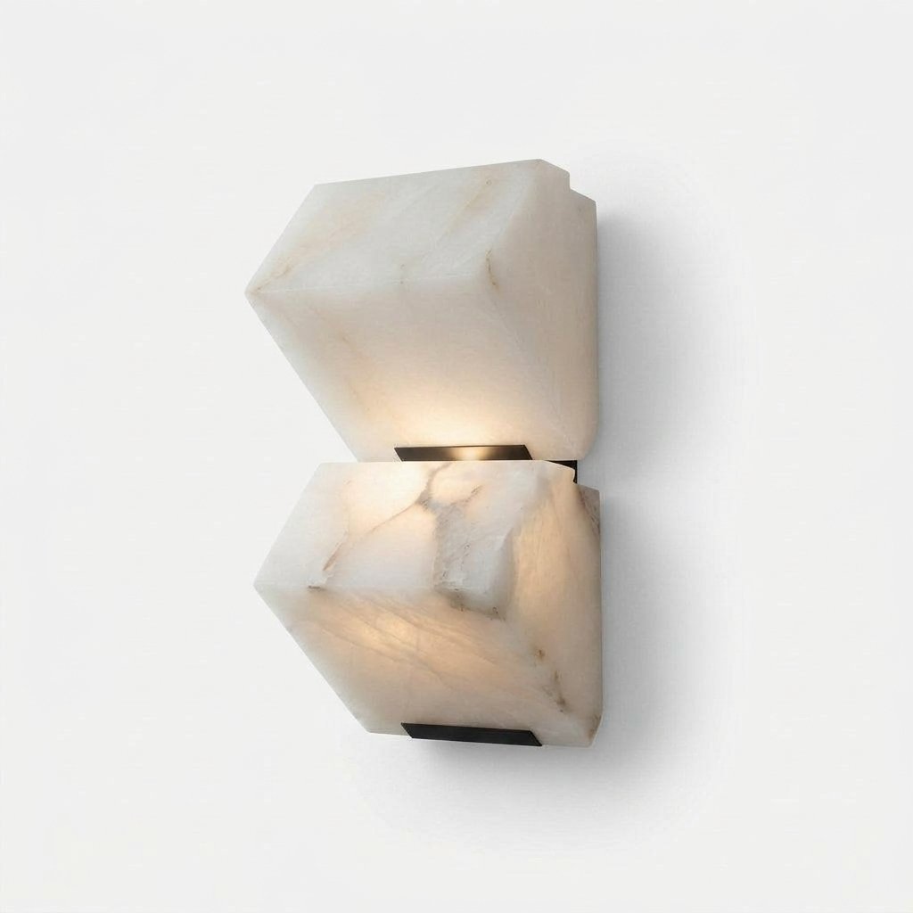 Onapi Alabaster Wall Light – Single, Double and Triple Block Configurations — Duo