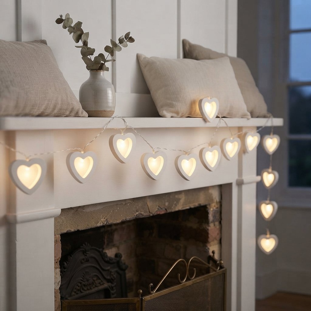 Paper Star LED Fairy Lights — Warm White Heart