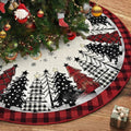 Patchwork Christmas Tree Skirt, Buffalo Check — 91.44 cm / 36 in Round