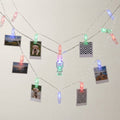 Photo Clip String Lights with Pegs — Coloured