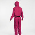 Pink Hooded Jumpsuit Costume with Belt and Geometric Mask – Adult and Children's Sizes — Triangle Mask