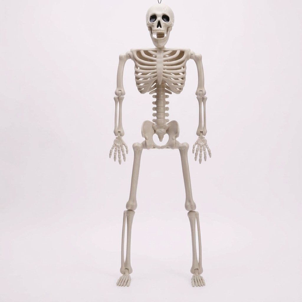 Posable Halloween Skeleton Decoration with Movable Joints and Hanging Design — 16 inch