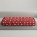 Quilted Snowflake Sofa Seat Cover — Festive Red