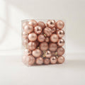 Red & Gold Christmas Baubles, Set of 50 — Rose Gold