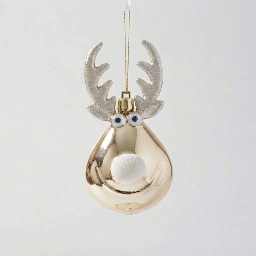 Reindeer Bauble Set of 2 — Elk - Champagne