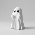 Resin Ghost Figurine with Cheeky Gesture, Halloween Décor — White