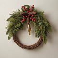 Rustic Christmas Wreath with Golden Bells — Default