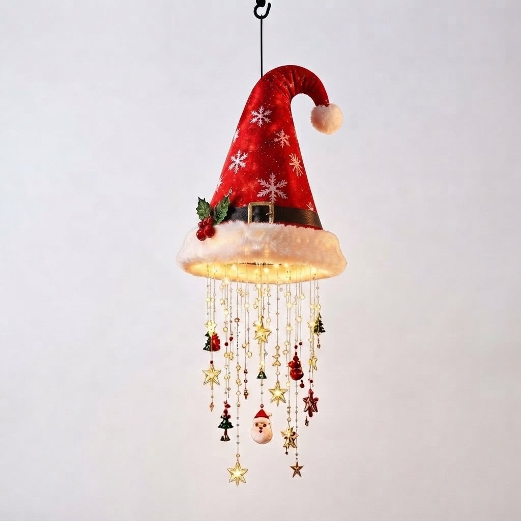 Santa Hat LED Tassel Chandelier — B