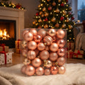 Shatterproof Christmas Baubles Set of 50 — Rose Gold
