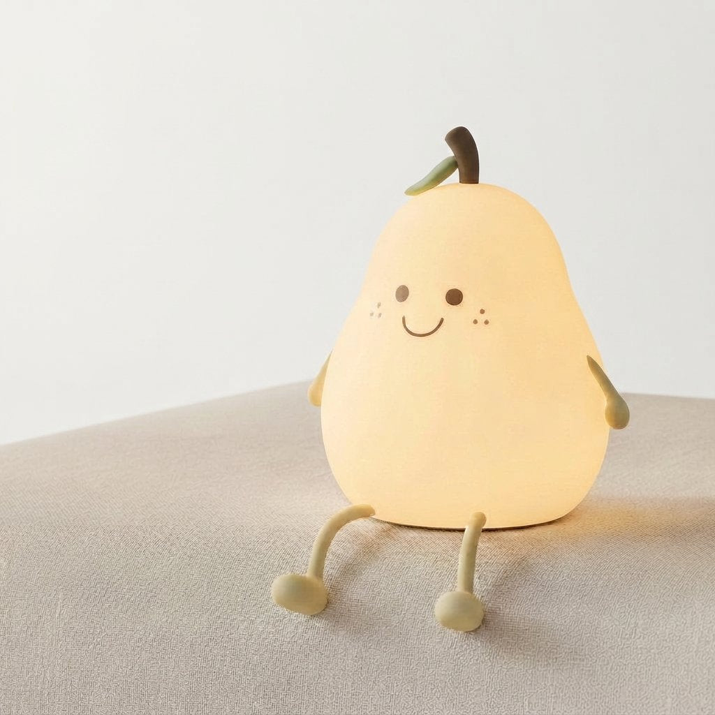 Silicone Night Light for Kids — Pear