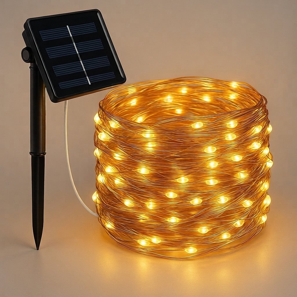 Solar Fairy Lights – 8 Modes, IP65 — Warm White
