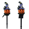 Solar-Powered Halloween Garden Stake Lights – Resin Pumpkin and Ghost Lanterns for Outdoor Use — Wizard Pumpkin