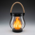 Solar-Powered Outdoor Lantern with Flickering Flame Effect — 1 PCS