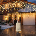 Warm White LED Icicle Curtain Lights — Warm White
