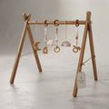 Wooden Baby Play Gym with Sensory Toys — Natural Wood