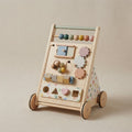 Wooden Baby Walker with Activity Board — Morandi (Muted Tones)