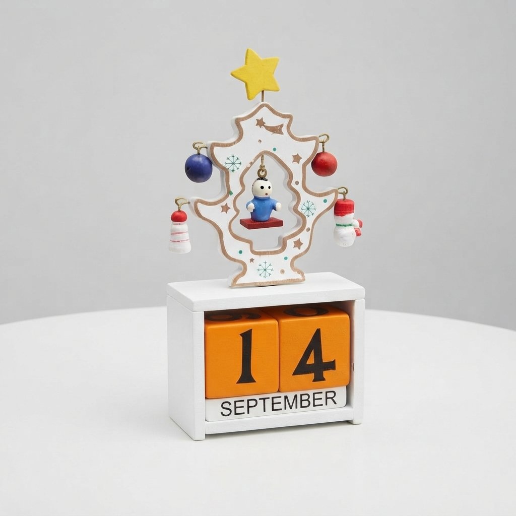 Wooden Christmas Countdown Calendar — White A