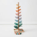 Wooden Rainbow Marble Run Sound Tree — Explorer Set 29 cm (Flower Sound Tree + 10 free balls)