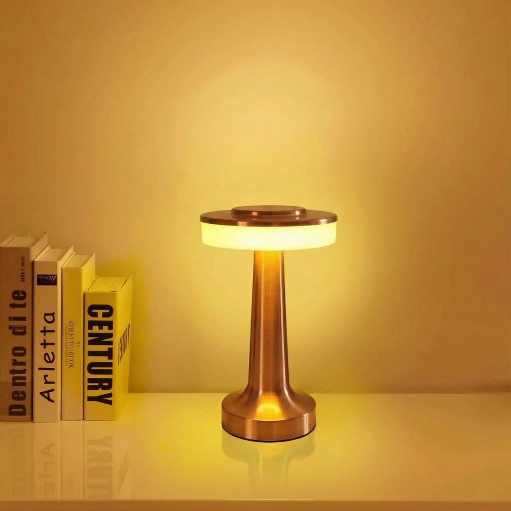 Touch-Control Rechargeable LED Table Lamp with Metal Body