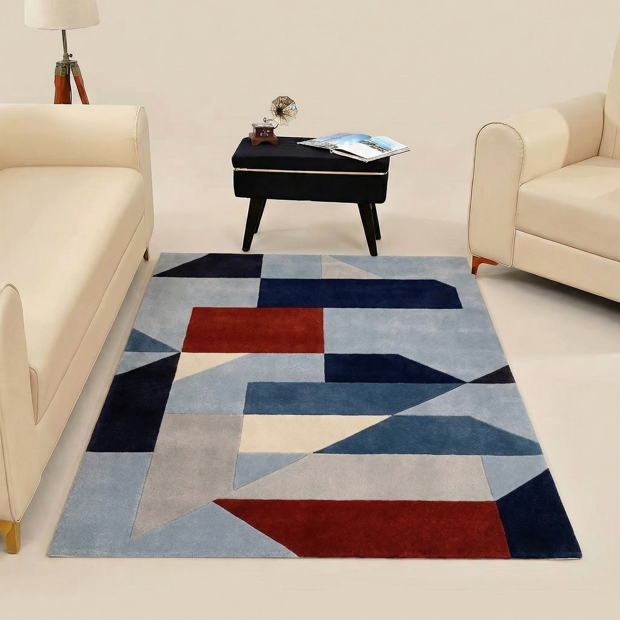Retro Geometric Area Rug