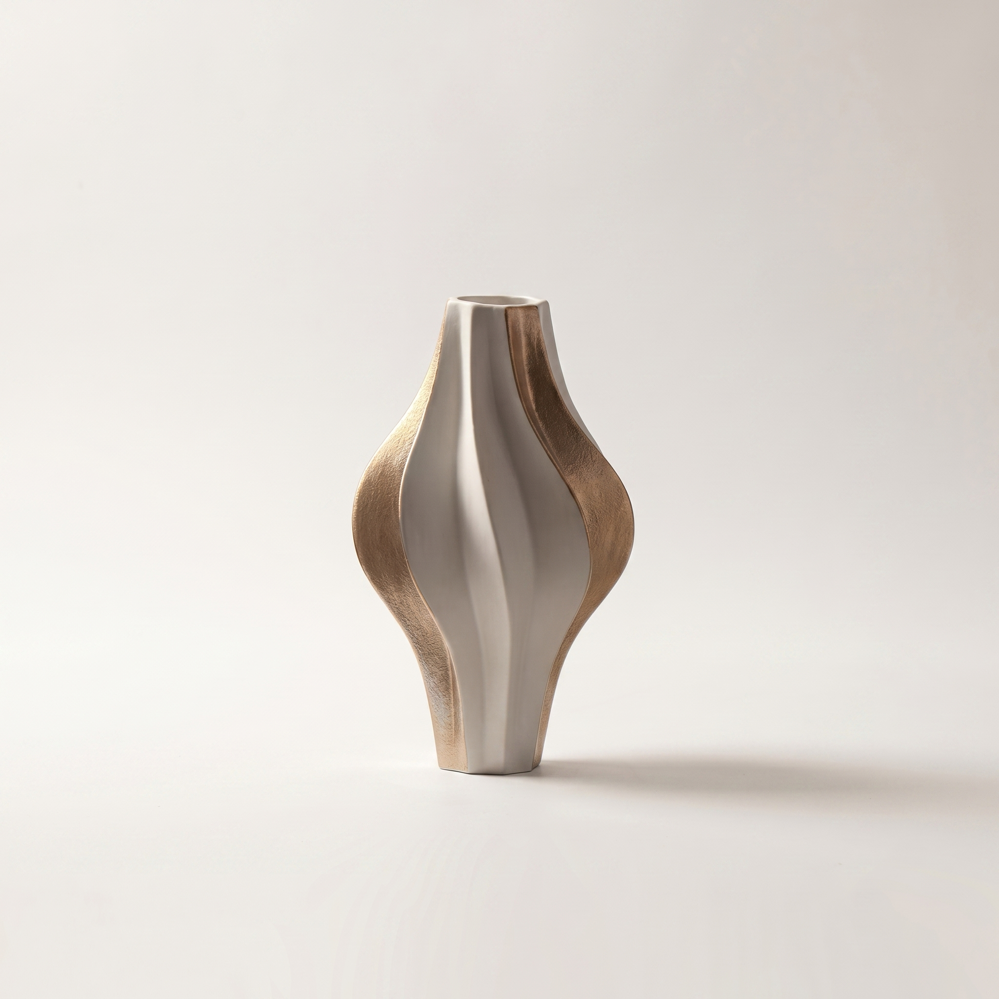Modern Twisted Ceramic Vase for Living Room, Office & Home Décor