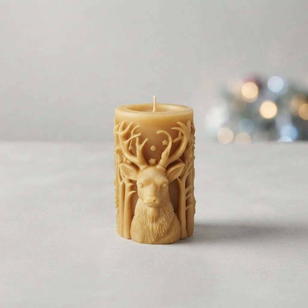 3D Festive Elk Silicone Candle Mould — B mould