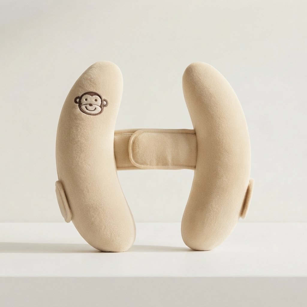 Baby Head Support Pillow for Car Seat — Cream