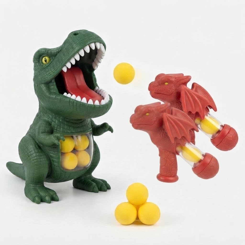 Dinosaur Ball Blaster & T-Rex Target Set — Dinosaur - 2 blaster