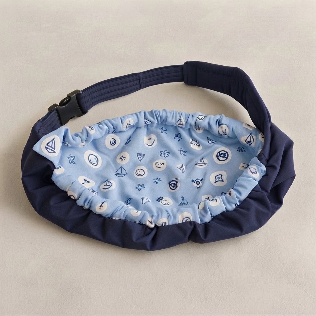 Ergonomic Baby Sling with Padded Straps — Blue Tiles