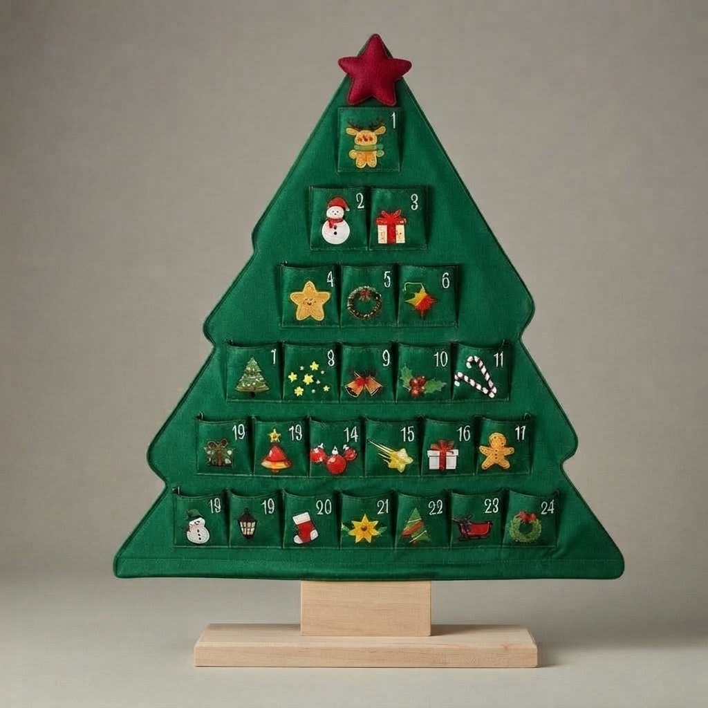 Felt Christmas Tree Advent Calendar — Red Star
