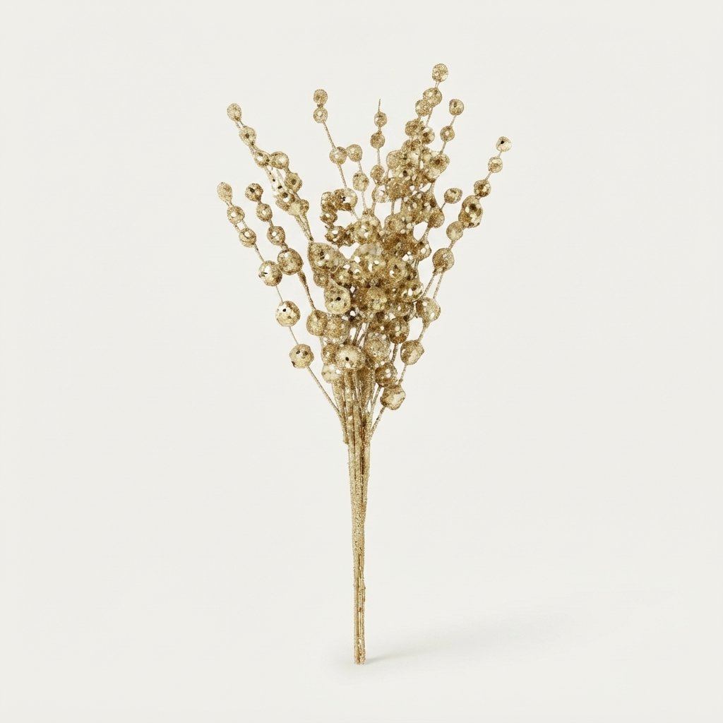Glitter Berry Stems – Pack of 10 — Gold