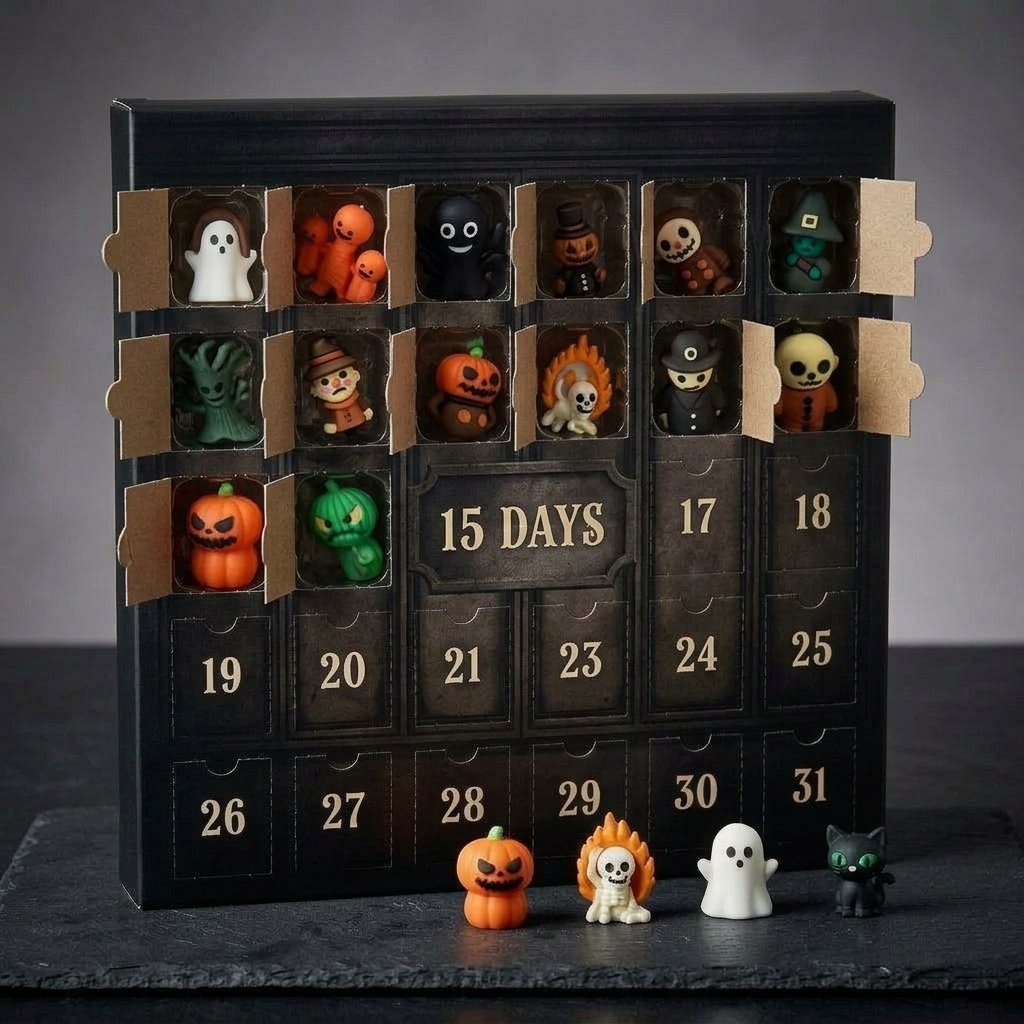 Halloween Countdown Box with Spooky Miniature Figurines – 7, 15 or 31 Days — 15 Days