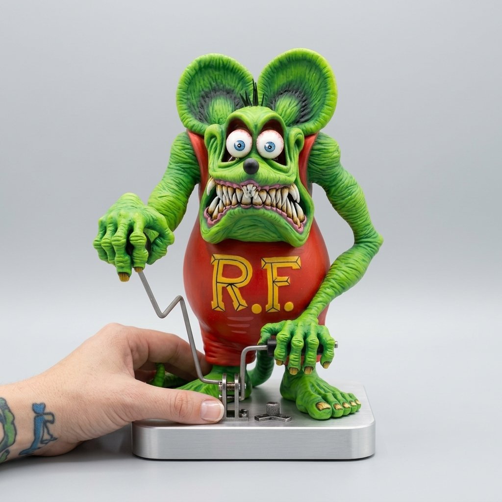 Hand-Painted Retro Hot Rod Monster Collectible Figure on Car Base — Jack Monster