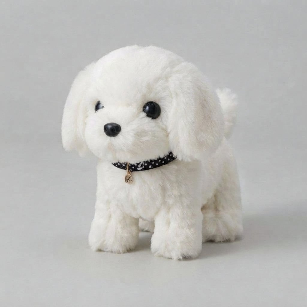 Interactive Plush Puppy with Movement — White